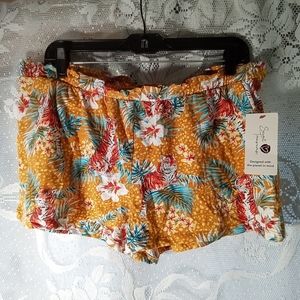NWTGS Secret Treasures Women's Sleep Shorts Sz L Tiger w Flowers